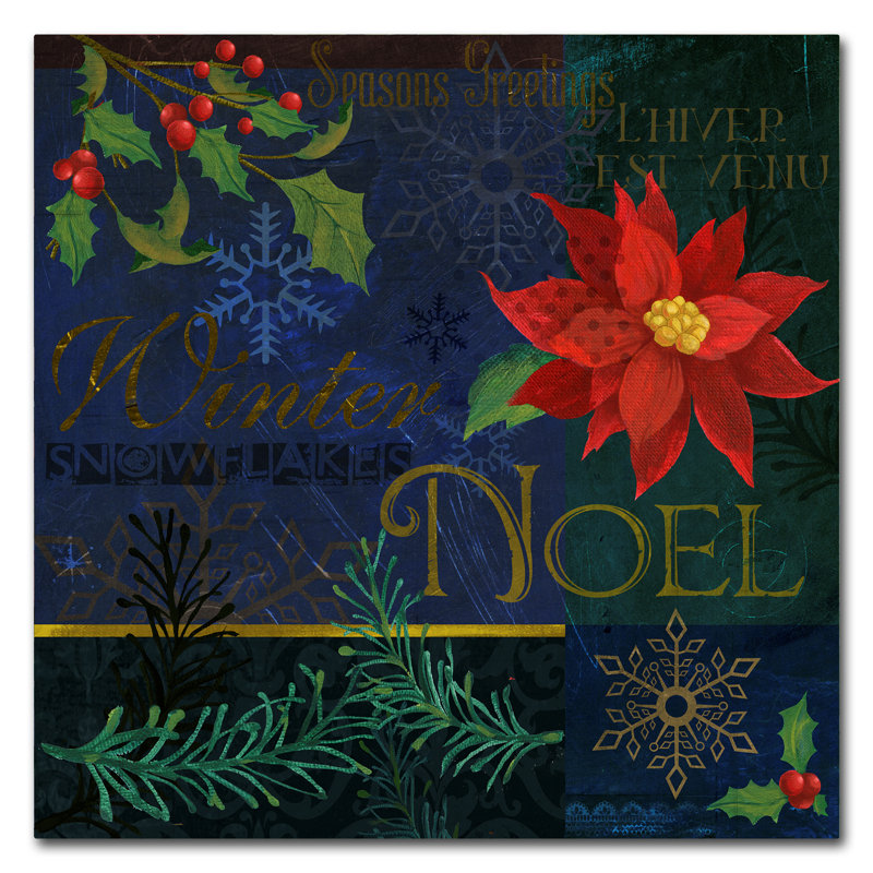 « noel patch », reproduction d’impression sur toile tendue, H 14 po x l 14 po