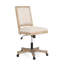 Chaise de bureau rustique beige et naturelle avec fonction pivotante et siège réglable en hauteur avec options de pivotement et de levage