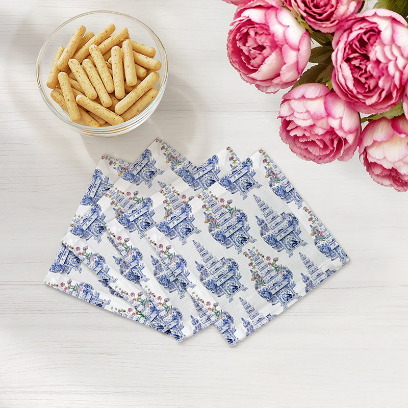 Serviettes de table en satin de coton Royal Delft