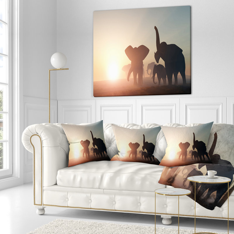 Coussin intérieur du coussin d’éléphants, Coussin décoratif, 16 po x 1 po