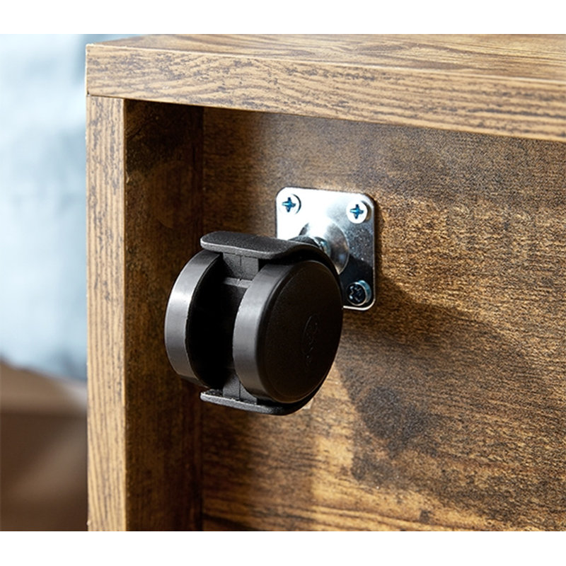 The Storage MAX - Rangement en bois avec roulettes, Bois foncé