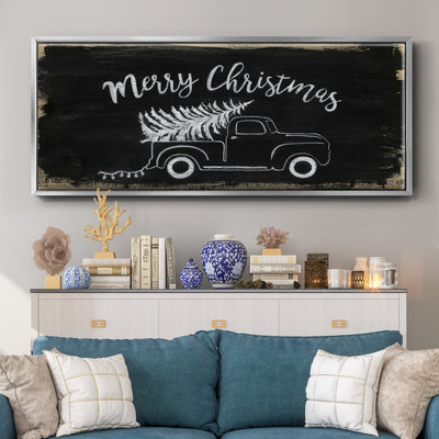 Merry Christmas Truck- Framed Canvas