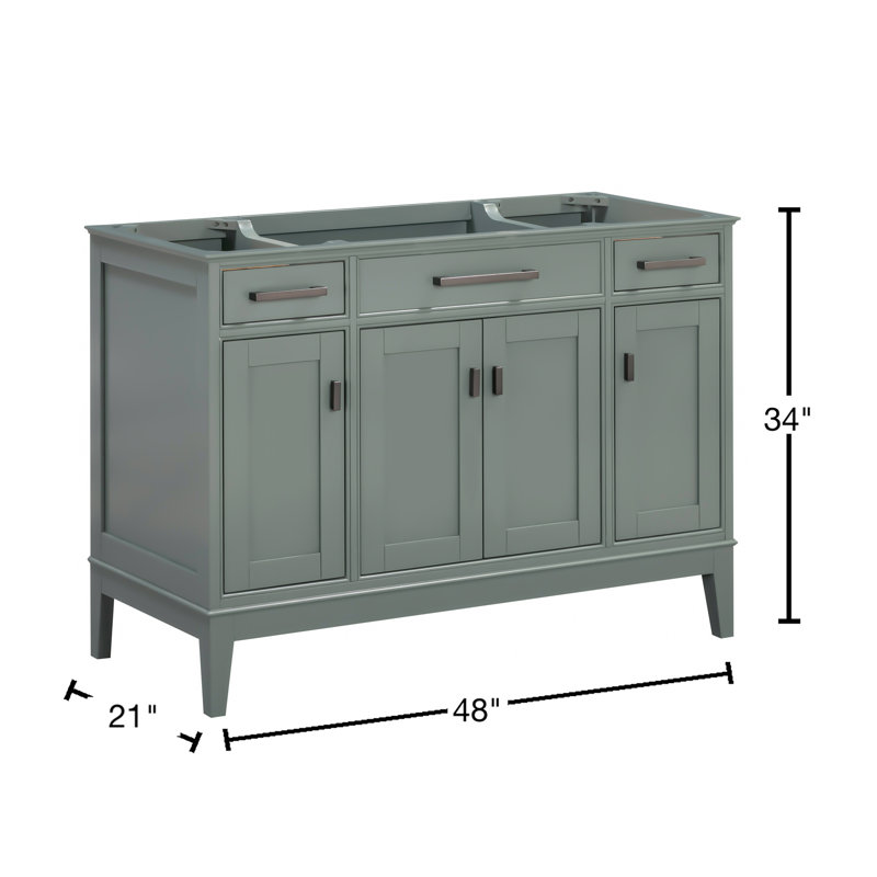 Madison 48'' W Single Bathroom Vanity Base, Smoke Green