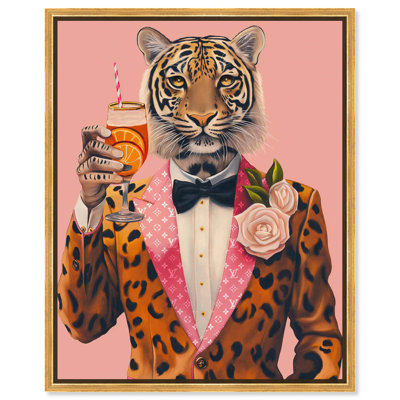 Tiger Bellini Suit Canvas Tiger Glam Wall Art by Art Remedy