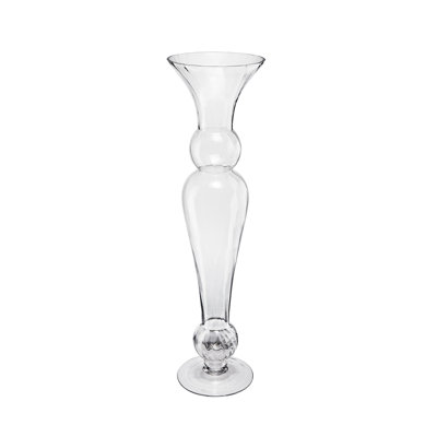 D7x27.5" Fundora Handmade Glass Table Vase