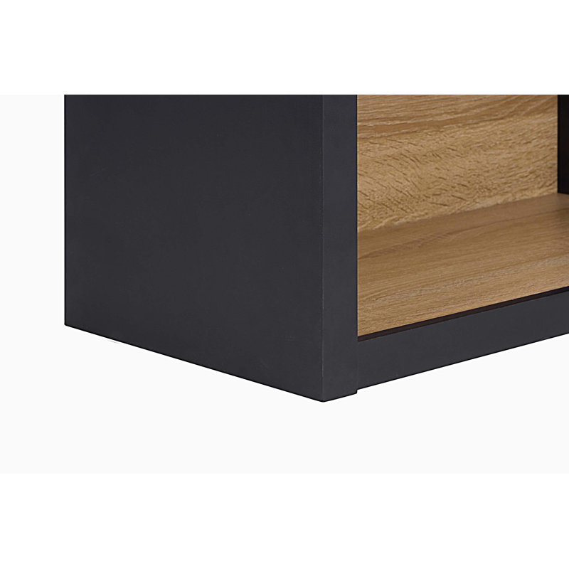 Bibliothèque 43 po de haut avec tablettes de rangement, bibliothèque noire à 4 niveaux