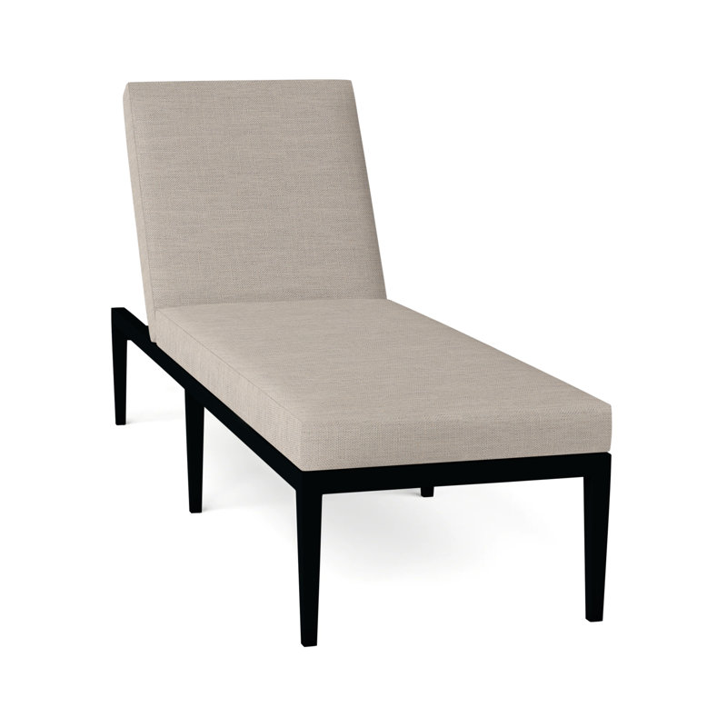 Elegante 78" Long Reclining Single Chaise with Cushions, Welt, Natural White, Elegante #97 Midnight