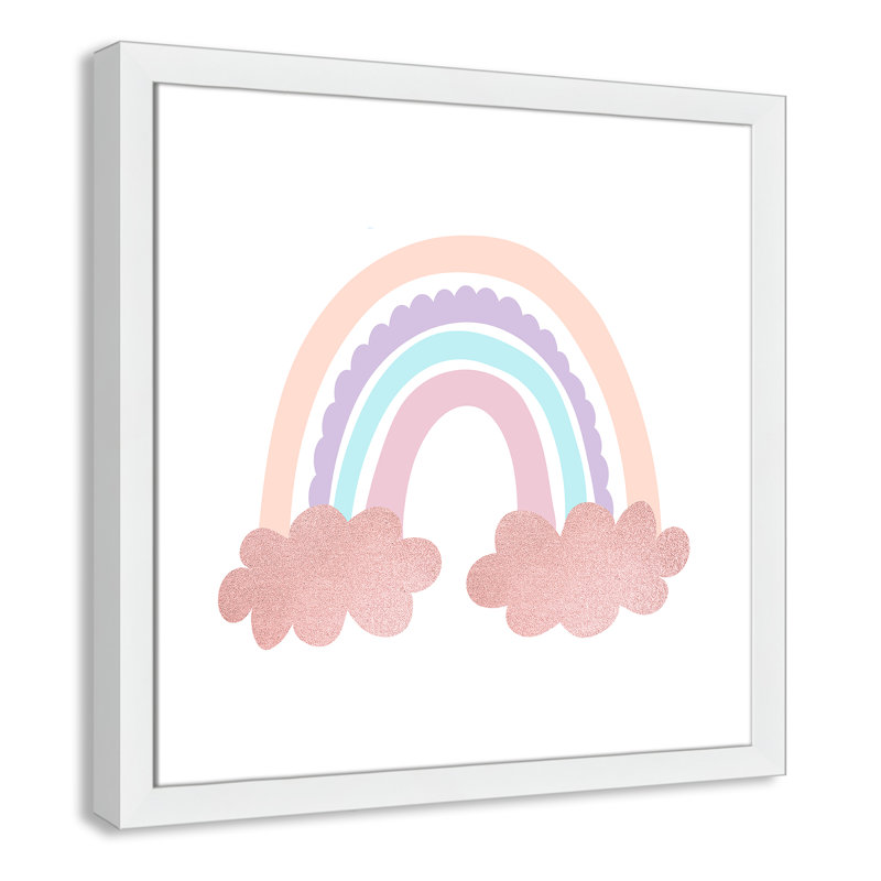 Arc-en-ciel 2, H 22,5 po x l 22,5 po x P 0,63 po, Cadre blanc