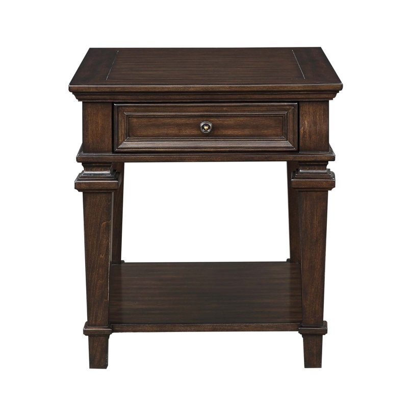 Traditional Design End Table With Storage Drawer Furniture 1Pc
