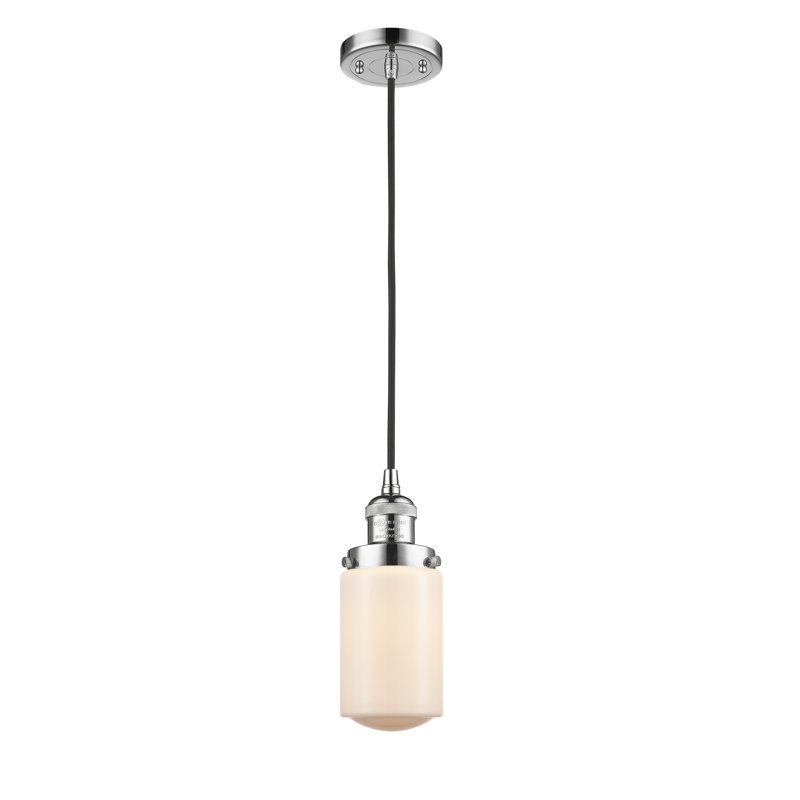 Saroyan 1 - Light Single Pendant, No Bulb Included, Matte White, Brushed Satin Nickel
