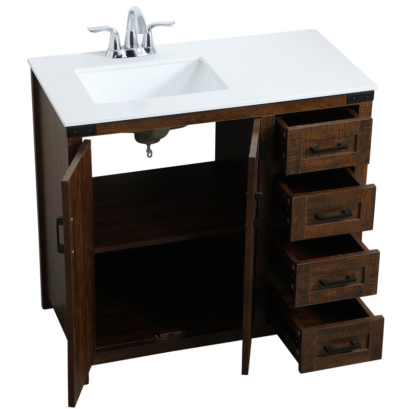Ensemble de meuble-lavabo simple 36 po Slayton, Espresso