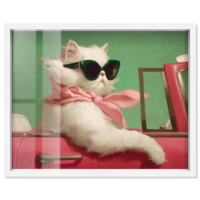 Glamorous Ride Shadowbox Print Cats Art by Art Remedy