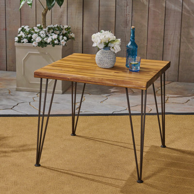 Industrial Wood And Metal Patio Table
