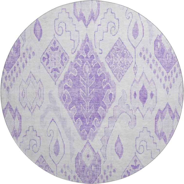 Premium Machine Washable Prisco Purple Rug