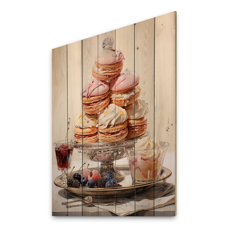 Alimentation, pâtisseries françaises I sur bois, H 20 po x l 10 po x P 0,78 po