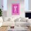 J'aime Bigfoot - Affiche murale abstraite contemporaine rose et fantaisiste-557261127
