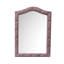 Miroir de coiffeuse de 76 cm (30 pouces) recouvert de velours rose et orné de strass, style vintage glamour.