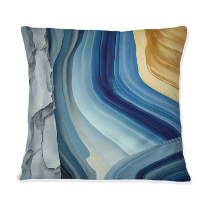 Coussin Bold Blue Brush Strokes III - Abstract Spirals