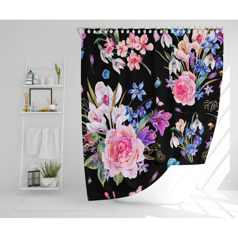 Salesville Polyester Shower Curtain Set, 177cm H x 177cm W