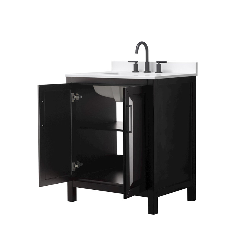 Daria 30'' W Vanity, Matte Black, Brown, Giotto Quartz