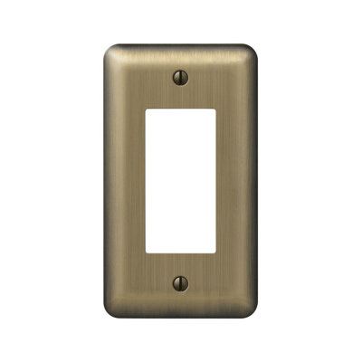 Amerelle Devon Brushed Brass 1 gang Stamped Steel Decorator Wall Plate 1 pk