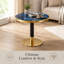 Table bistro Mid-Century ronde, petite table de salle à manger peu encombrante avec plateau en fausse pierre ultrabrillant résistant aux égratignures et base en métal robuste sans oscillation, table basse polyvalente idéale pour les petits appartements