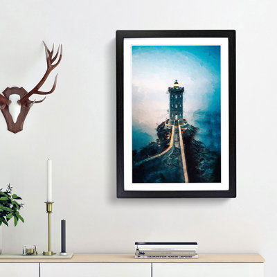 Lighthouse in Le Conquet France in Abstract - Picture Frame Graphic Art Print