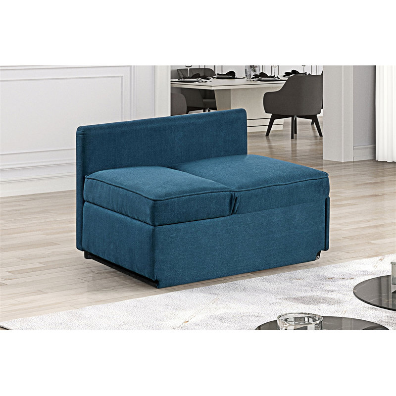 Chaise convertible avec coussins d'appui-tête réglables, Bleu