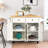 43.3'' Wide Rolling Kitchen Island with Storage and Solid Wood Top-86787617