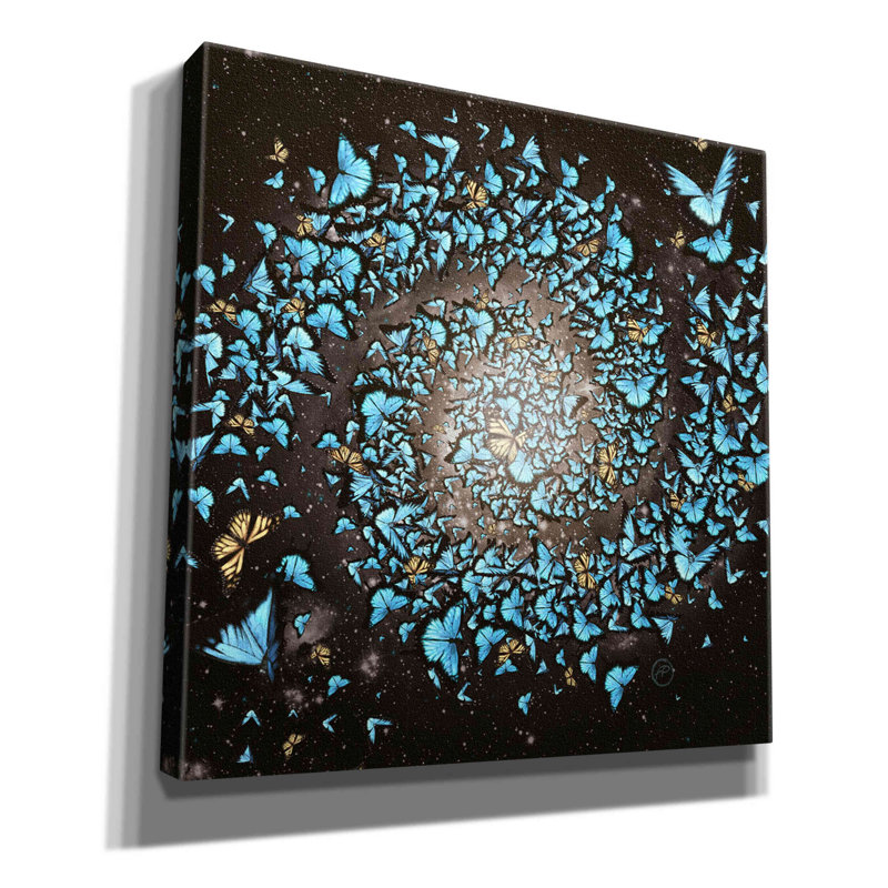Papillon galaxie - impression sur toile tendue, H 26 po x l 26 po x P 1,5 po