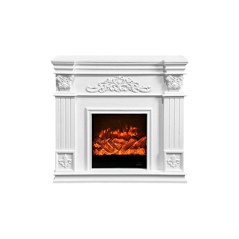 White Manufactured Wood Freestanding Fireplace