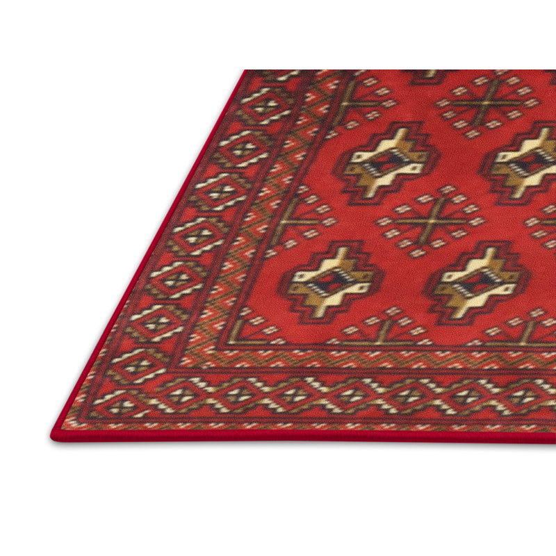 Tapis traditionnel rouge / brun Heyneman, Rectangle 5 pi x 7 pi