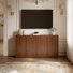 Ensemble de 2 buffets en bois de sapin massif, armoire de rangement avec tablettes réglables, conception anti-basculement
