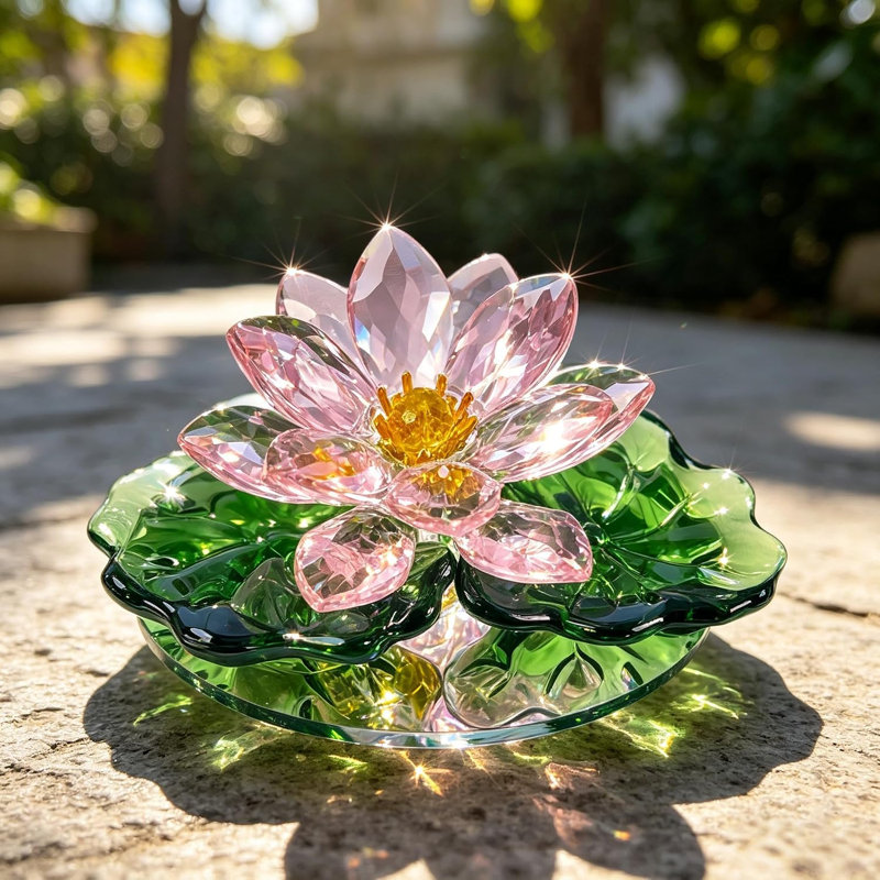 Figurine en verre rose