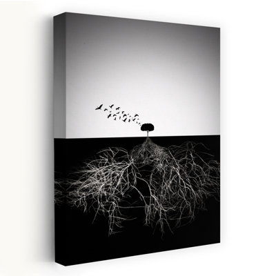 Contemporary Art Surreal Abstract Contemporary Bird Tree Landscape Art