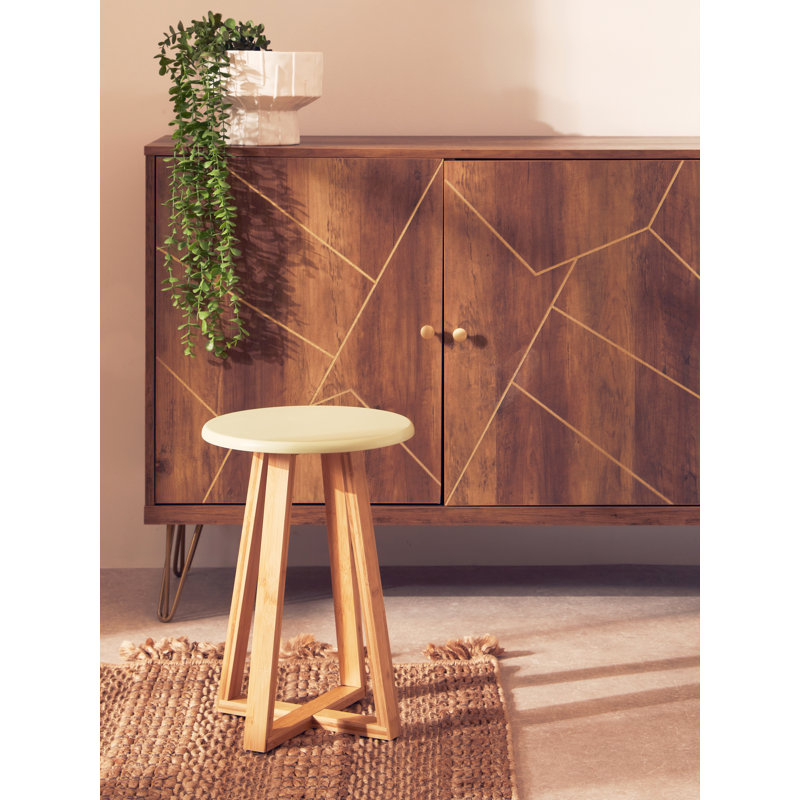 Adair Solid Wood Accent Stool, Green