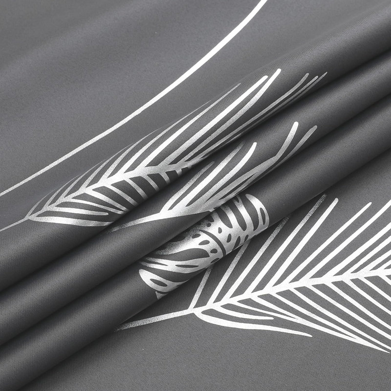 Blackout Curtains 2 Panels Window Curtain Panels With Palm Tree Pattern Light Blocking Curtains For Living Room Sliding Glass Door, 52Wx108l