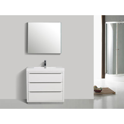 Ensemble de meuble-lavabo simple 30 po avec miroir Ashdown