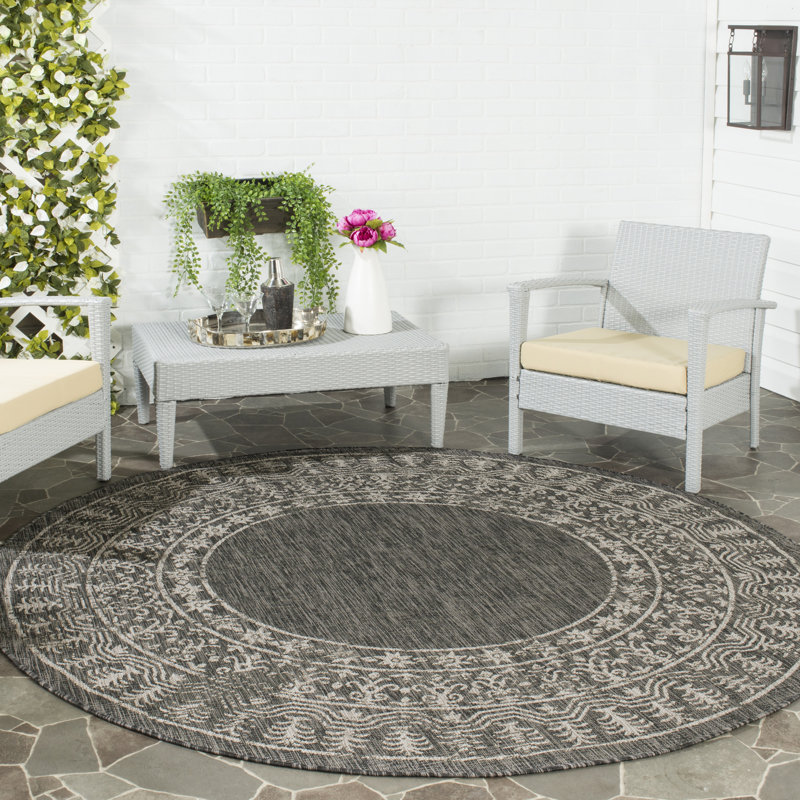 Anjellica Performance Geometric Rug, Round 6'7"