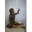 Jellison Girl with a Blue Sparrow Bronze Statue -  Size: 26"L x 31"W x 25"H.