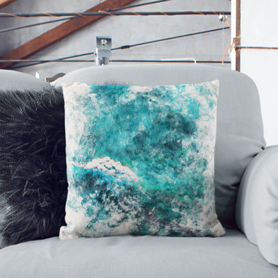 Surfing Waves Watercolour Cushion with Filling