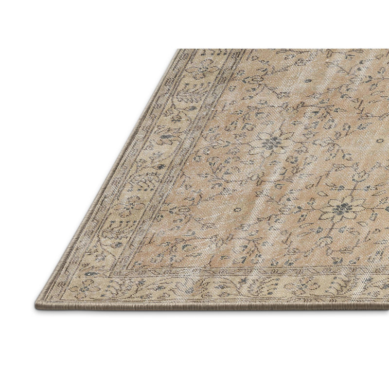 Tapis traditionnel connecteur beige / rouge, Rectangle 5 pi x 7 pi