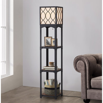 Eliodoro 64'' Black Column Floor Lamp Set