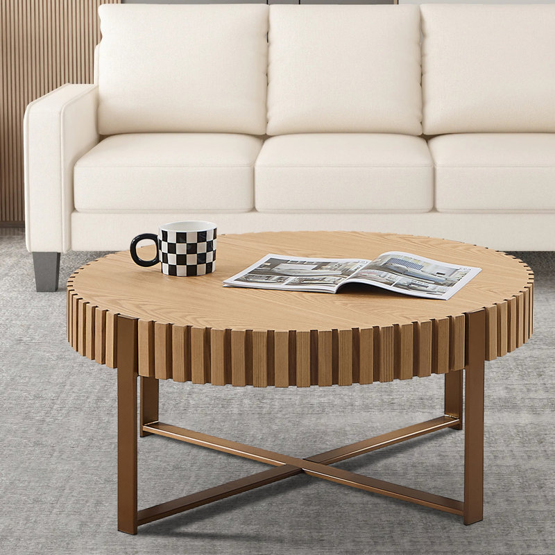 Table basse simple, Bois de frêne naturel