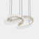 Lustre suspendu clair en cuir et acier albâtre clair