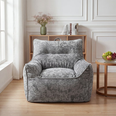 Fauteuil à billes pour adultes et enfants, fauteuil à billes confortable avec accoudoirs, fauteuils à billes confortables en mousse déchiquetée Chenille, canapé paresseux doux pour la lecture dans la chambre à coucher, le salon et les dortoirs