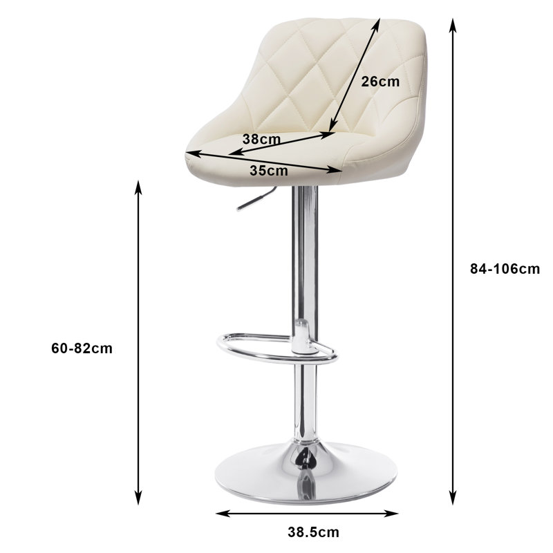 Swivel Upholstered Adjustable Height Counter Stool, 2, Cream