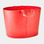 Oversized Oval Leather Basket-Deep Red-2040749429