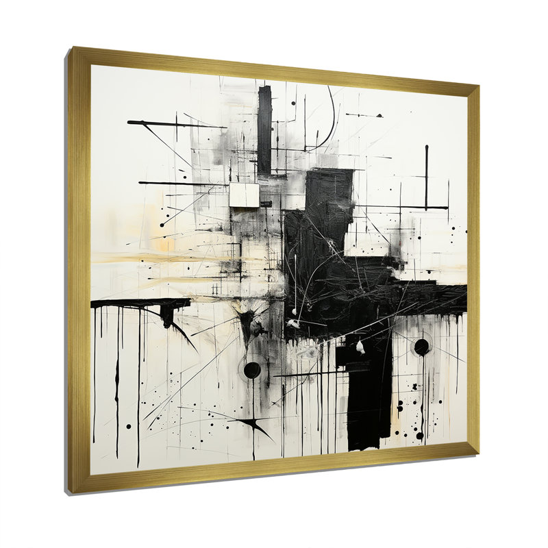 «Gray and Black Fantasy horizon», reproduction d'art sur toile encadrée, H 24 po x l 24 po x P 1 po, Cadre doré simple