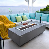 Granville Outdoor Fire Pit Set 17'' H x 60'' W Includes Windscreen, Lid, and Canvas Cover